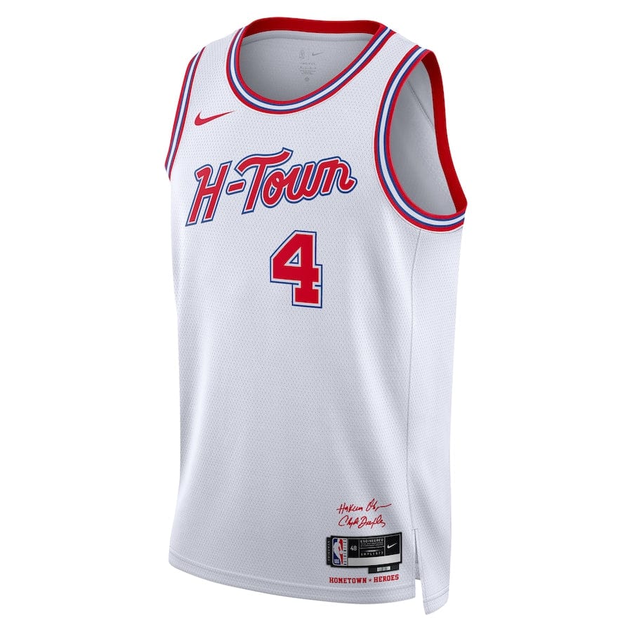 Men's 2023-24 City Edition Houston Rockets Jalen Green #4 White 2023-2024 season Jersey