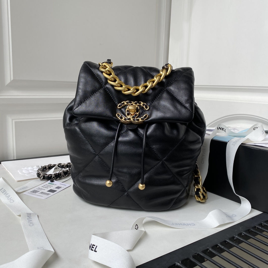 TOP CHANEL Classics Backpack - 26X22X16cm - GHW&SHW - Black