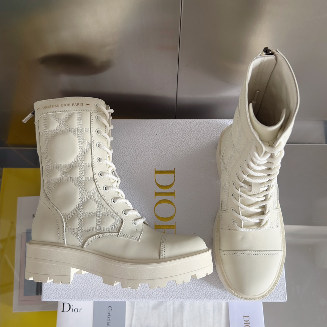 TOP Christian Dior Rattan Ankle Bootss Cowhide - 3 Colour