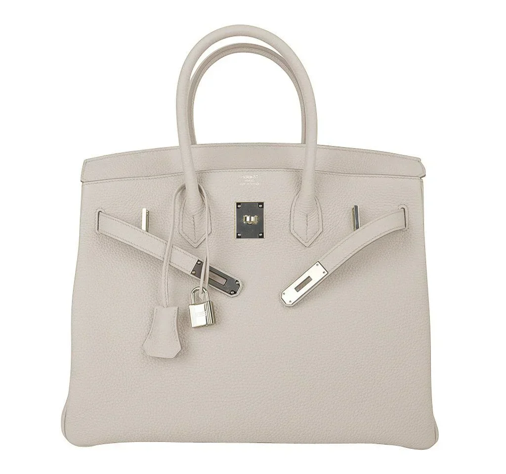Birkin 35 Bag Beton Clemence Palladium Hardware