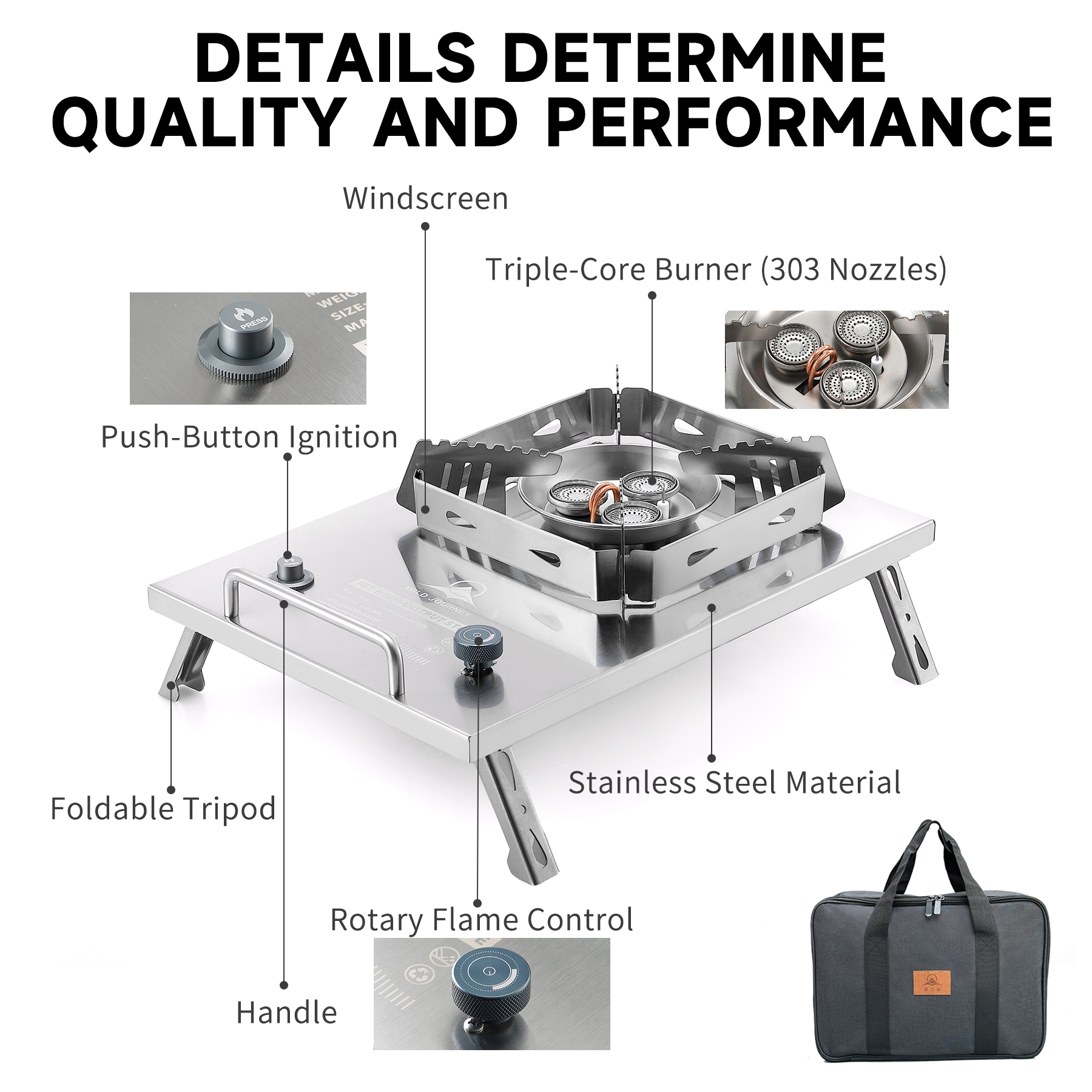 Foldable IGT Gas Camping Stove