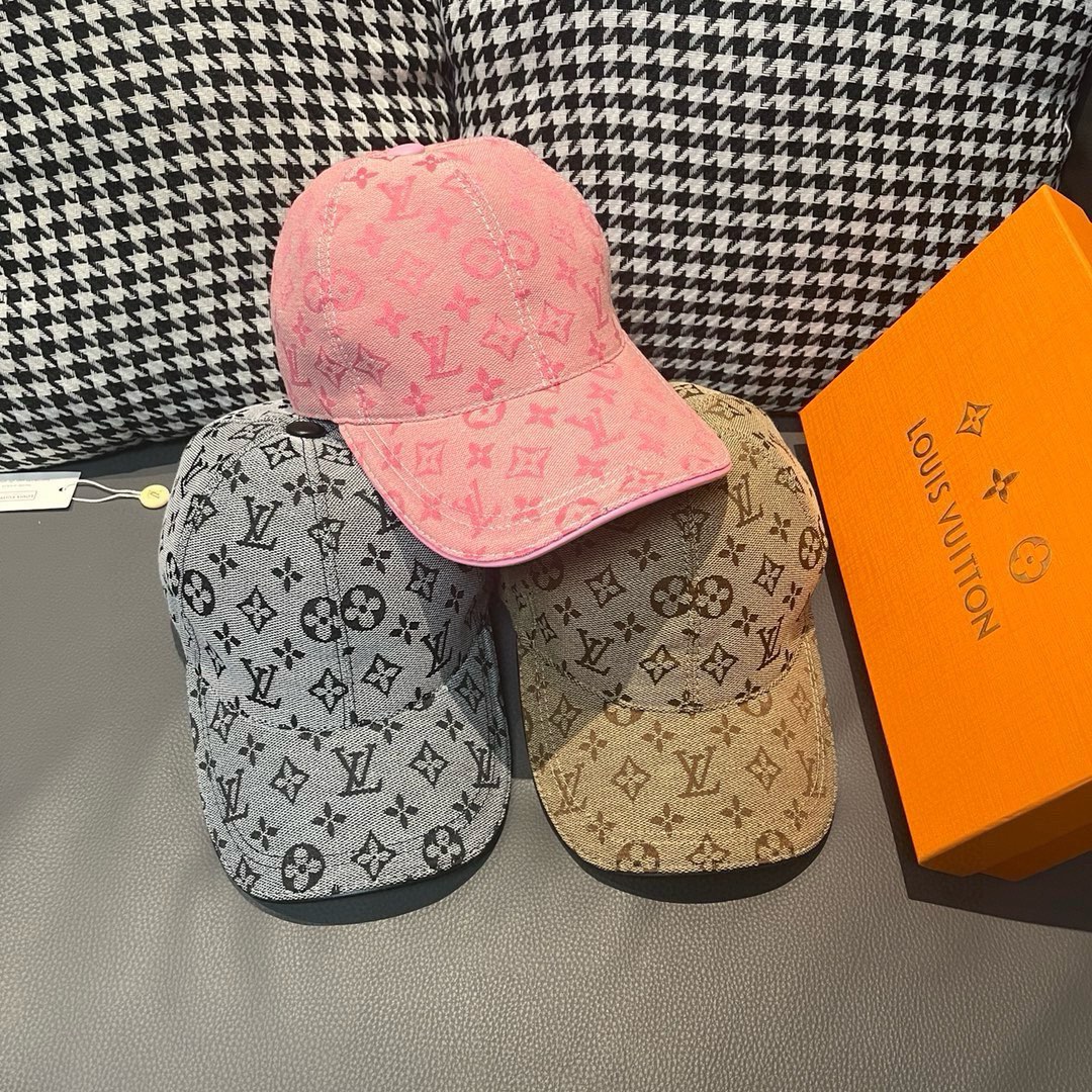 TOP Louis Vuitton LV Denim Jacquard Baseball Hat - 4 Color