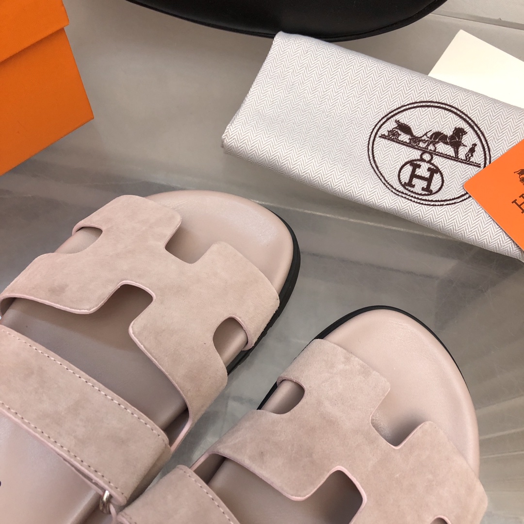 TOP HERMES Slides - Gray Pink