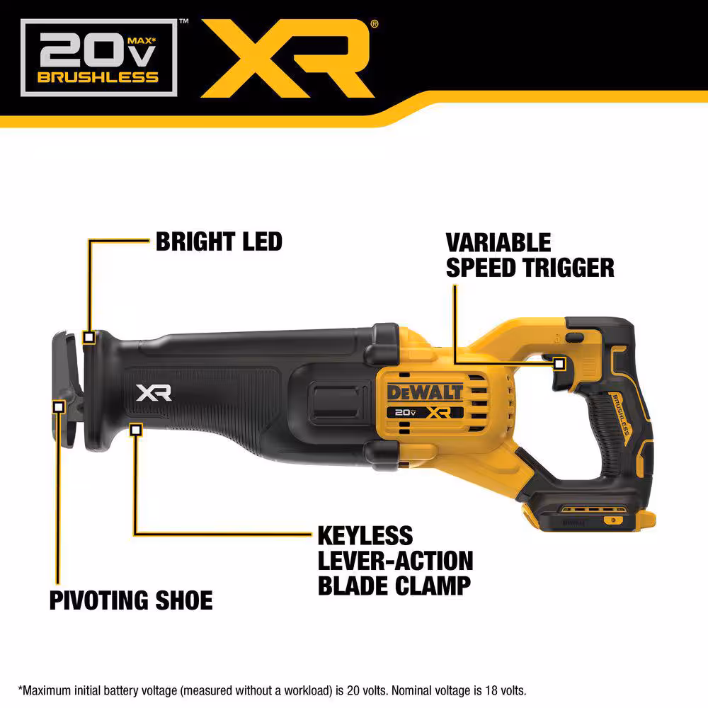 20-Volt XR Cordless Reciprocating Saw (Tool Only)
