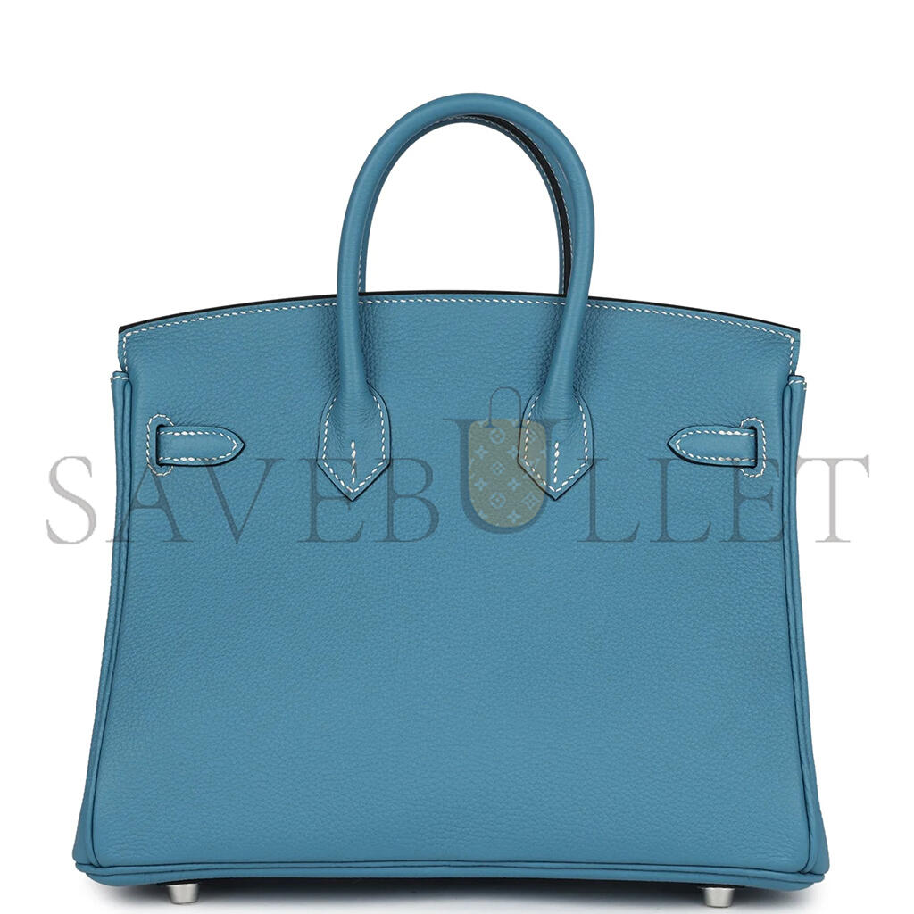 HERMÈS MASTER BIRKIN 25 BLUE JEAN TOGO PALLADIUM HARDWARE (25*20*13cm)