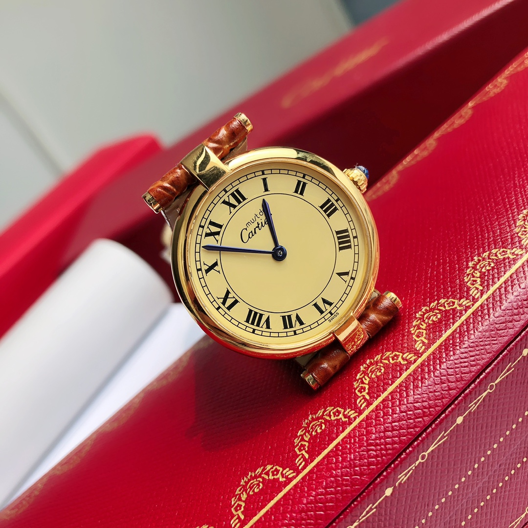 TOP Cartier 30mm Must De 21 Watch - Brown