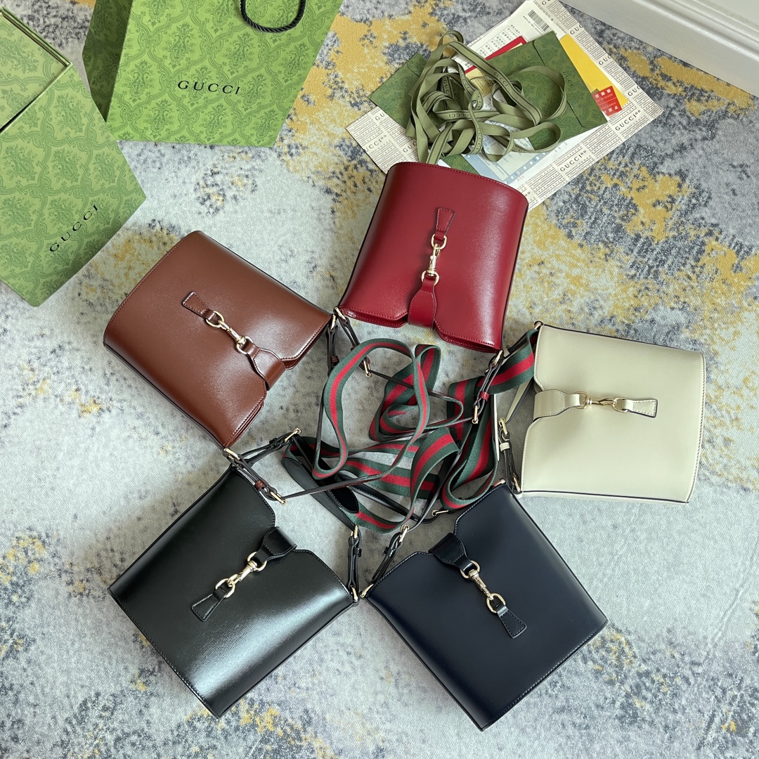 TOP GUCCI Bucket Shoulder Bag 20.5x18.5x12.5cm/25.5x28x16.5cm - 5 Color