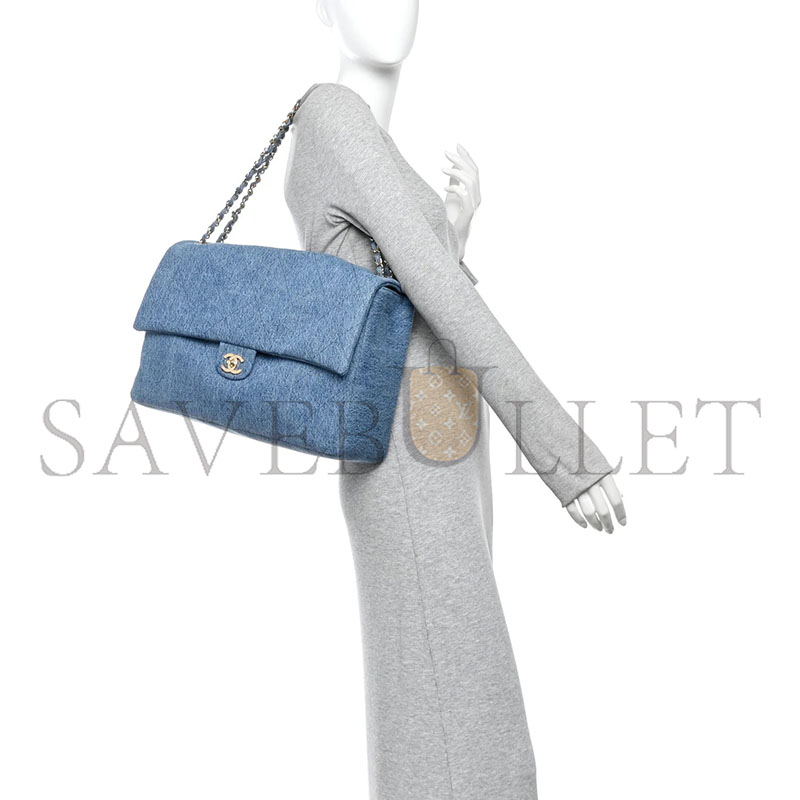 CHANEL MASTER DENIM SOUPLISSIMO MAXI FLAP BLUE (39*28*11cm)