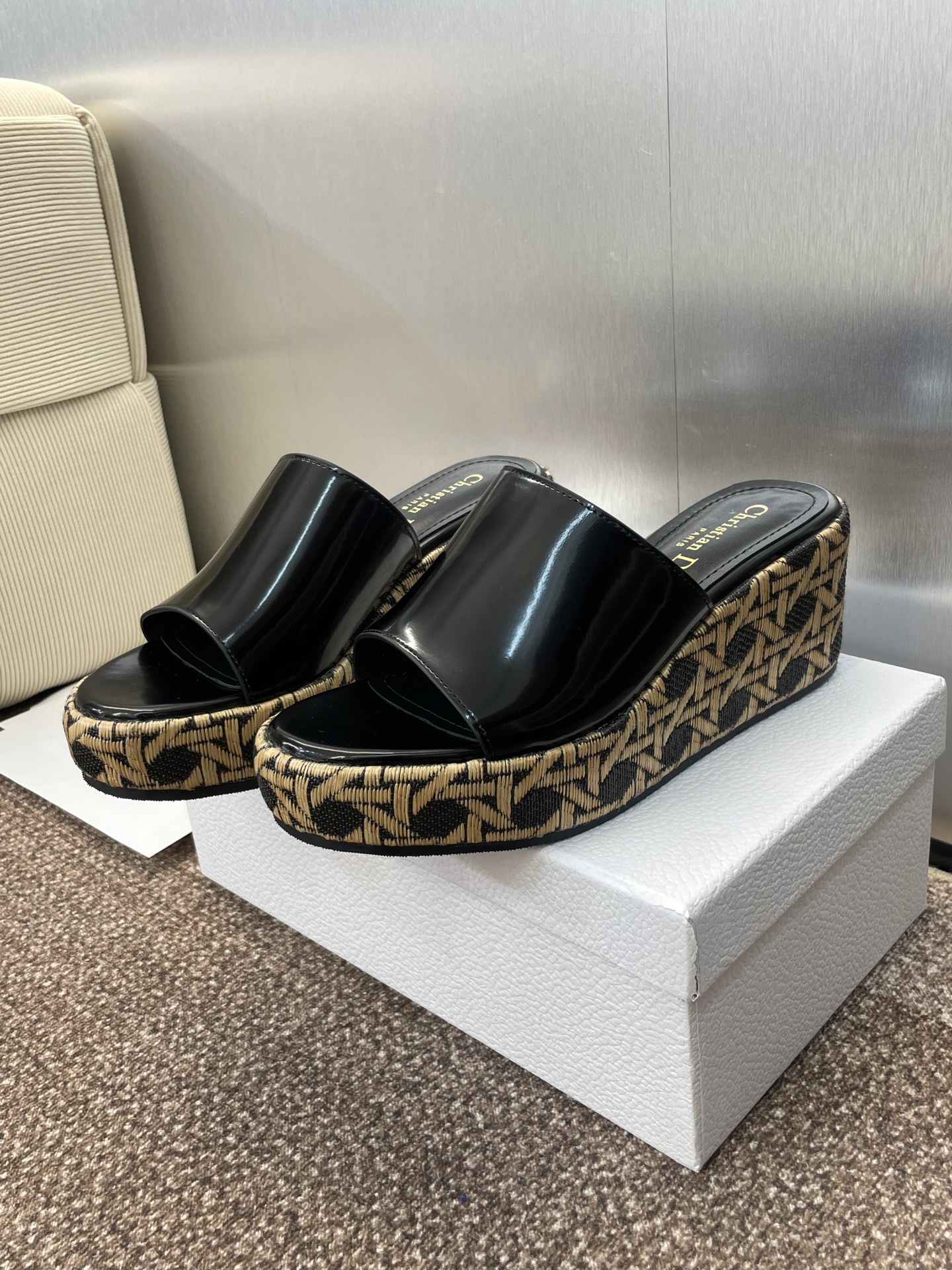 TOP Christian Dior Attitude 10cm Wedge Heels Slippers - 4 Color