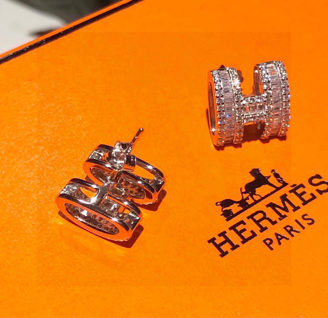 TOP HERMES Diamond H Earring