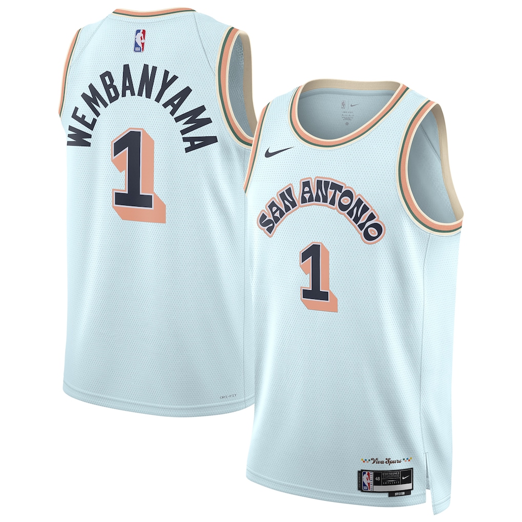 Unisex San Antonio Spurs Victor Wembanyama Light Blue 2024/25 Swingman Jersey - City Edition