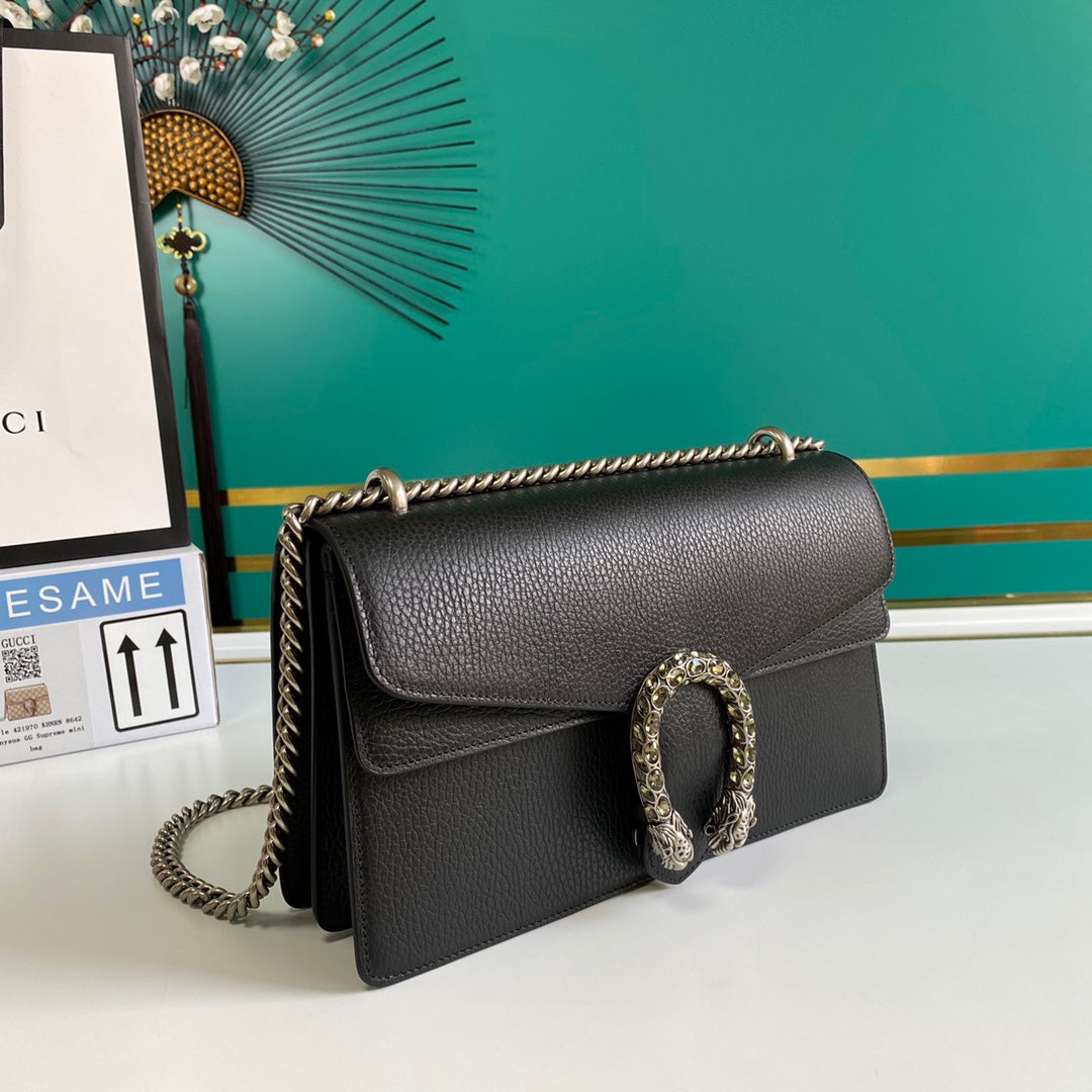 TOP GUCCI Dionysus Crystal-embellished Shoulder Bag Small - Black