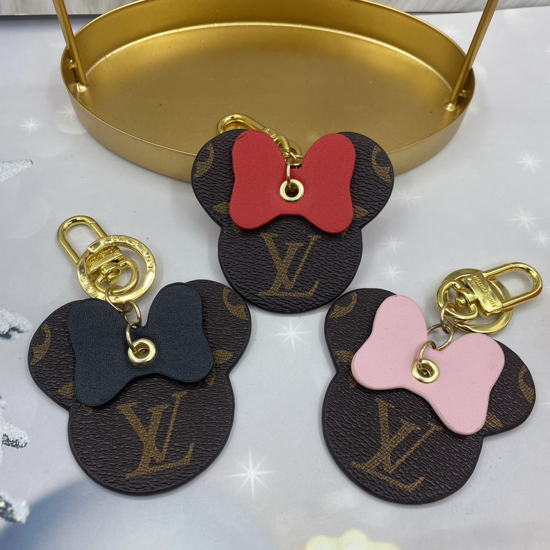 TOP Louis Vuitton LV Mickey Head Keychain - 3 Colour