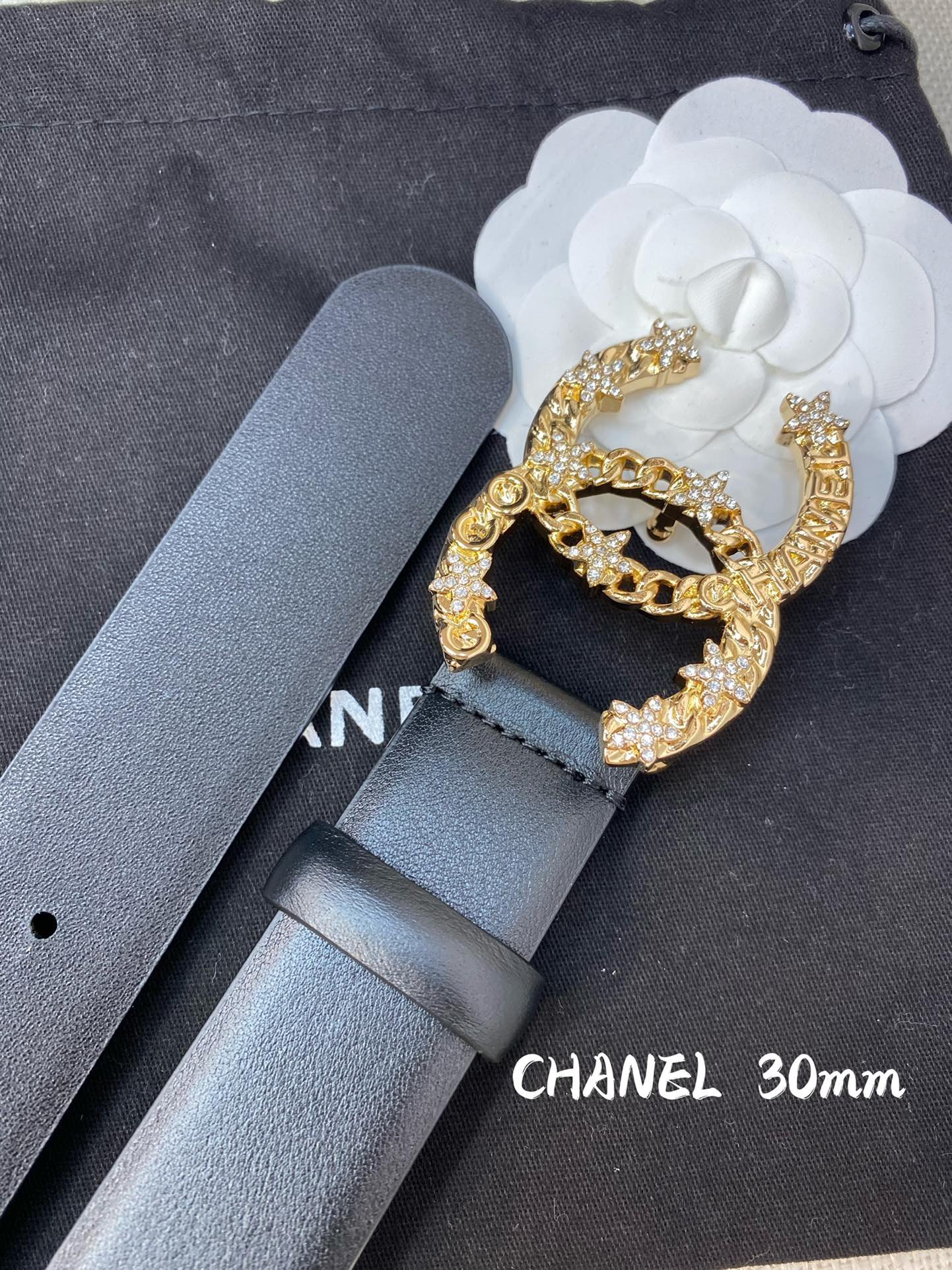 Chanel Belt With Double C Buckle Black Women Belt 30MM