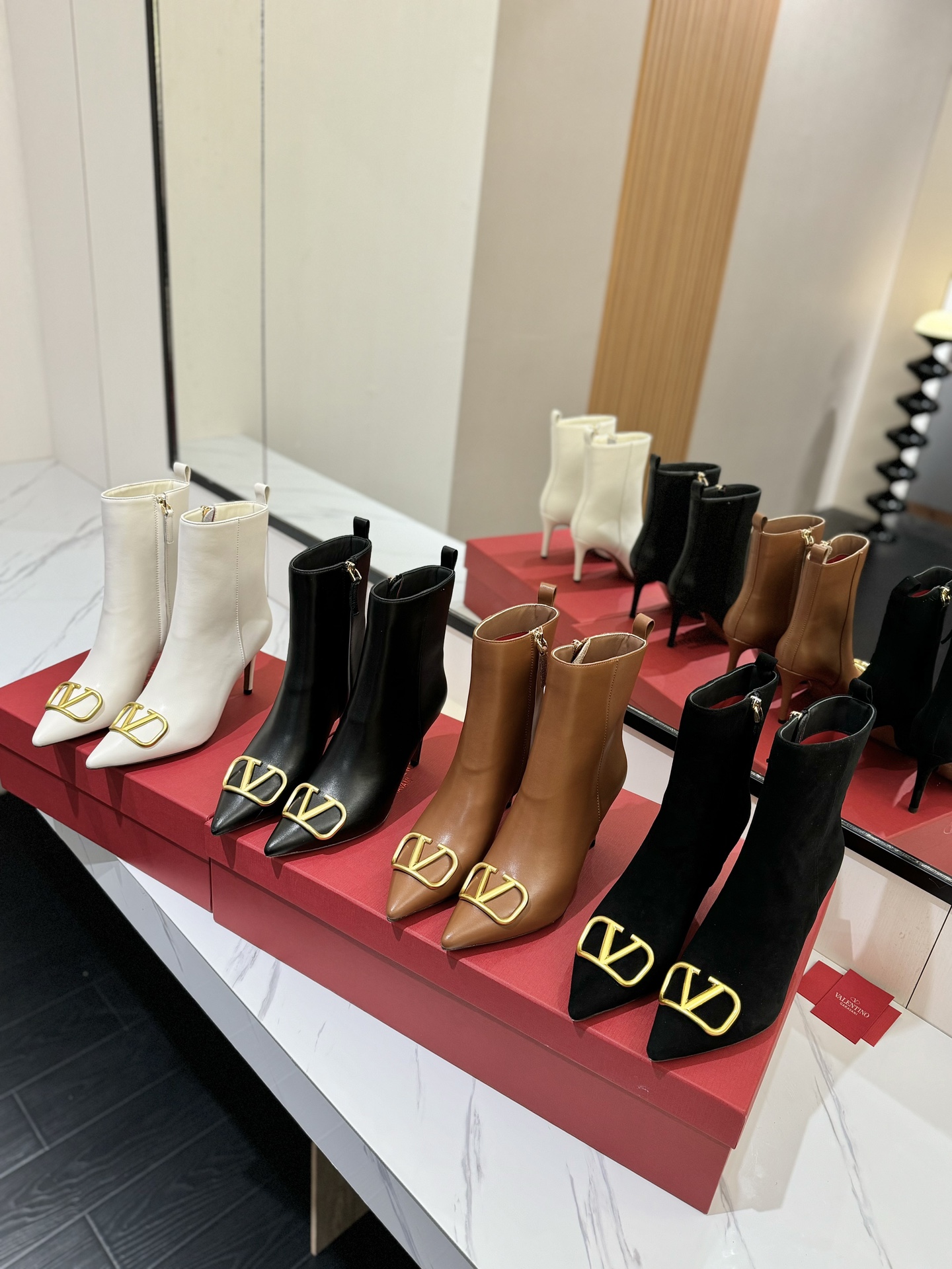 TOP VALENTINO 8cm High Heel Short Boots  - 4 Color