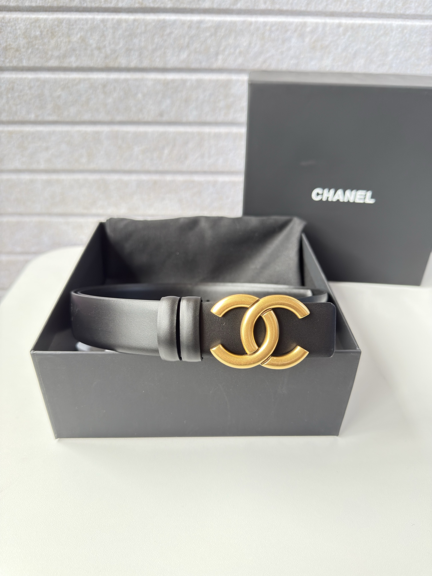 TOP CHANEL CC Leather Belt  - 2 Color - 3.0cm