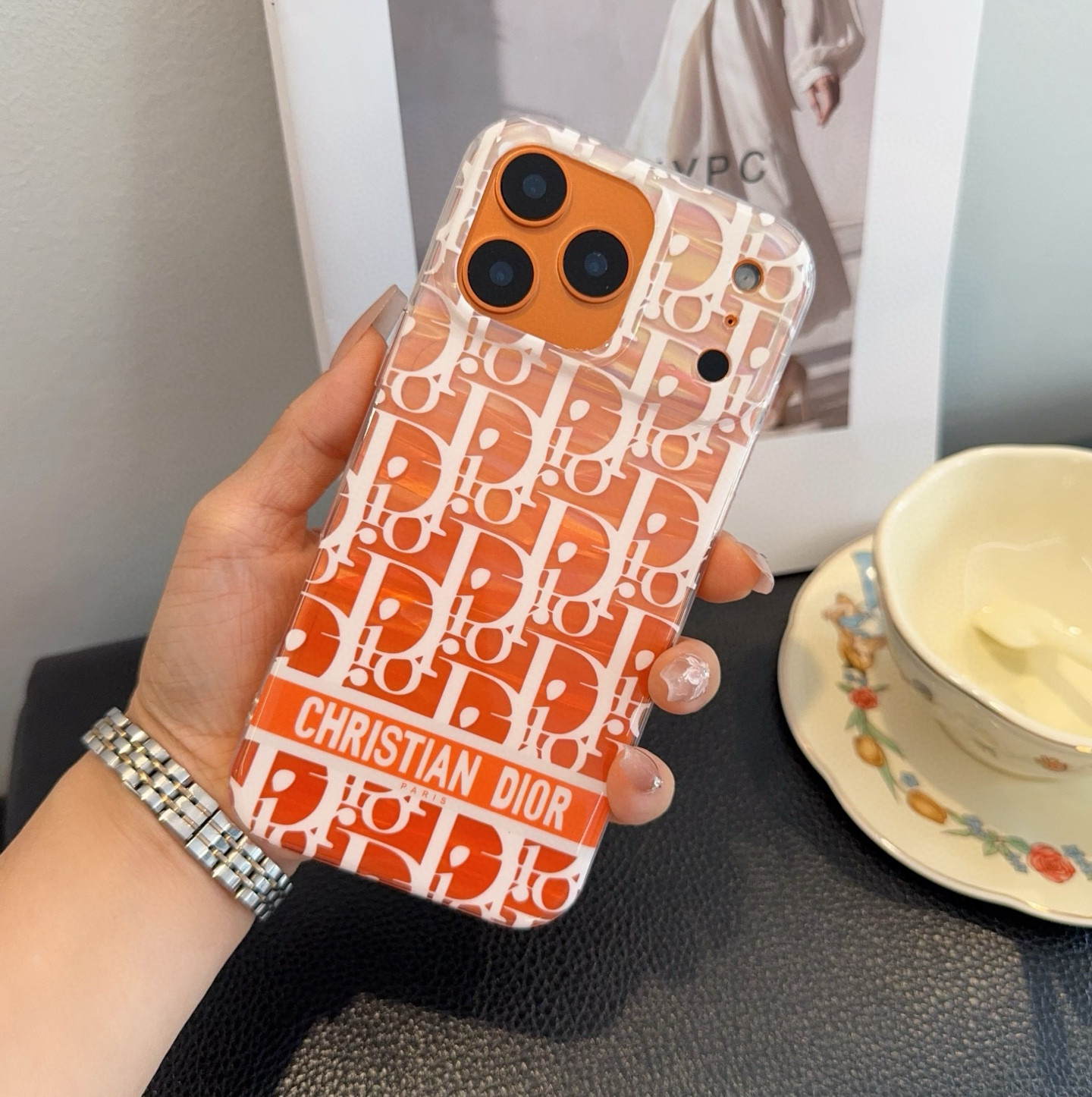 TOP Christian Dior iPhone Case- Orange