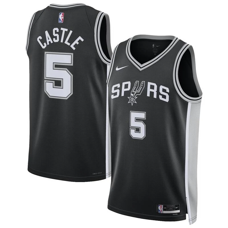 Stephon Castle San Antonio Spurs Jersey - Black