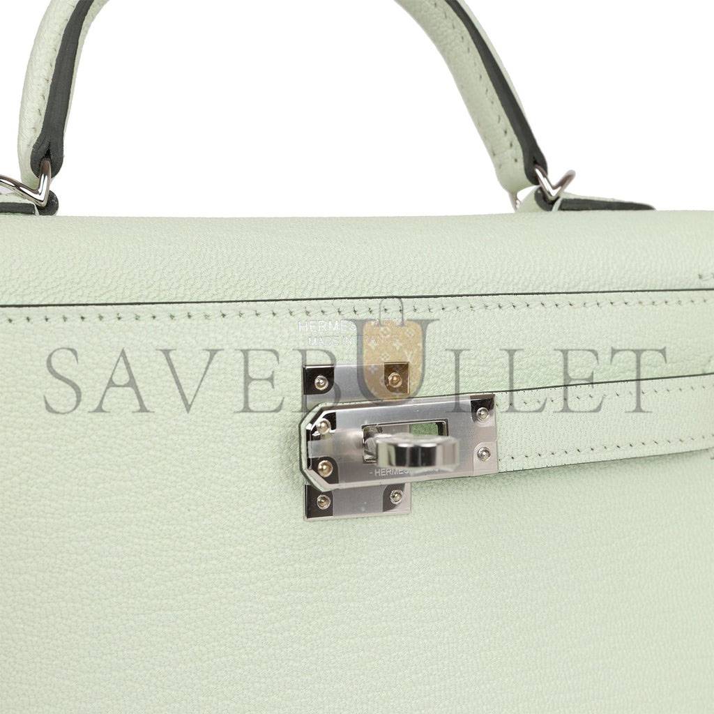 HERMES MINI KELLY CHEVRE PALLADIUM HARDWARE (19*12*5.5cm)