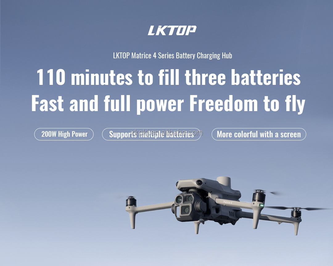 LKTOP Charging Hub 200W 3 Channel Fast Charger Compatible with DJI Matrice 4 Pro 200W 3 Channel Fast Charger Compatible with DJI Matrice 4 Pro