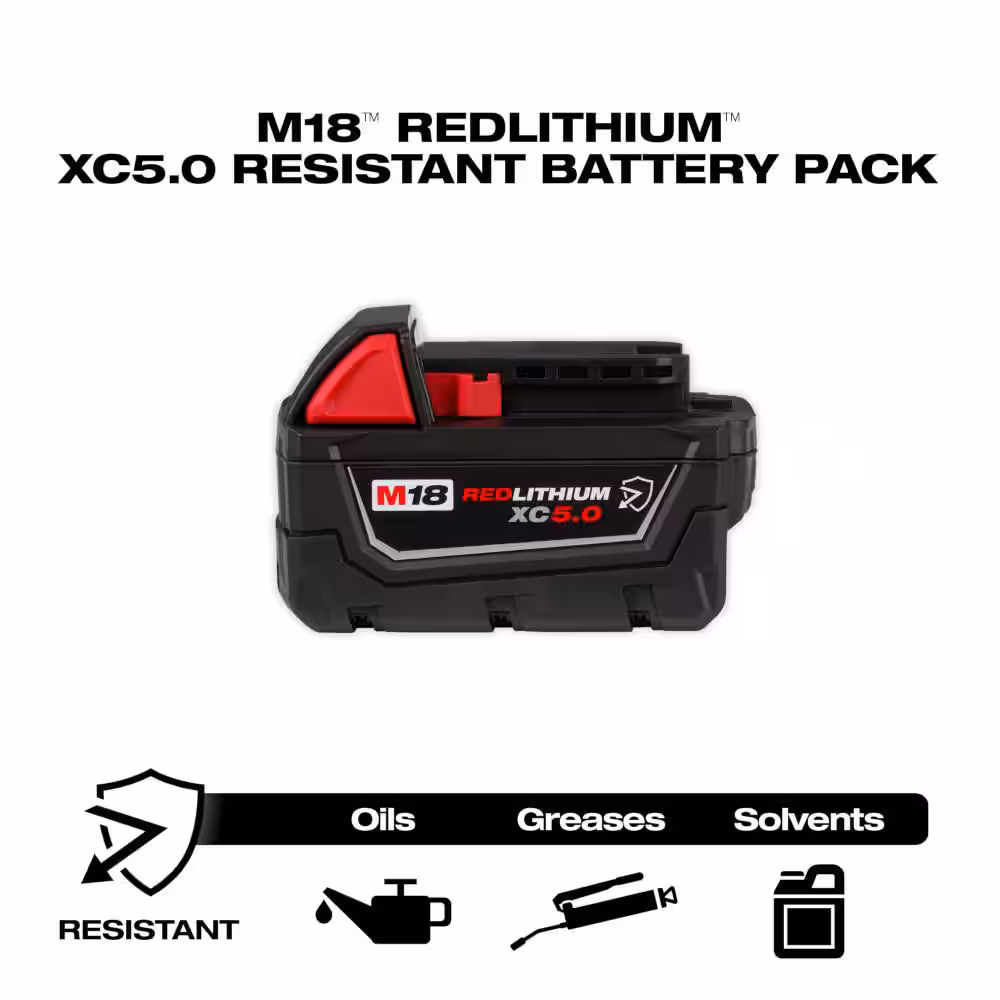 M18 18-Volt 5.0 Ah Lithium-Ion XC Extended Capacity Resistant Battery Pack