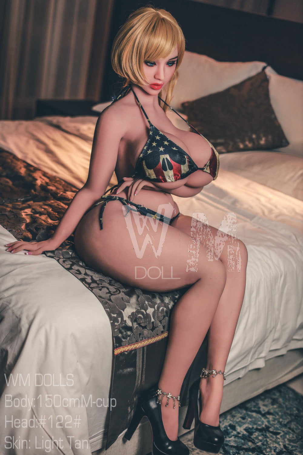 150cm/4ft11 M-cup BBW Big Booty Thick TPE Sex Doll with #122 Head