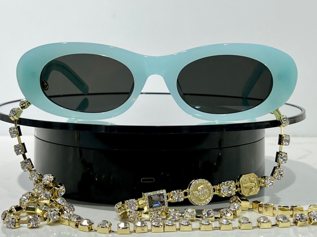 TOP Christian Dior Original Diamond  Chain Delivered Sunglasses
