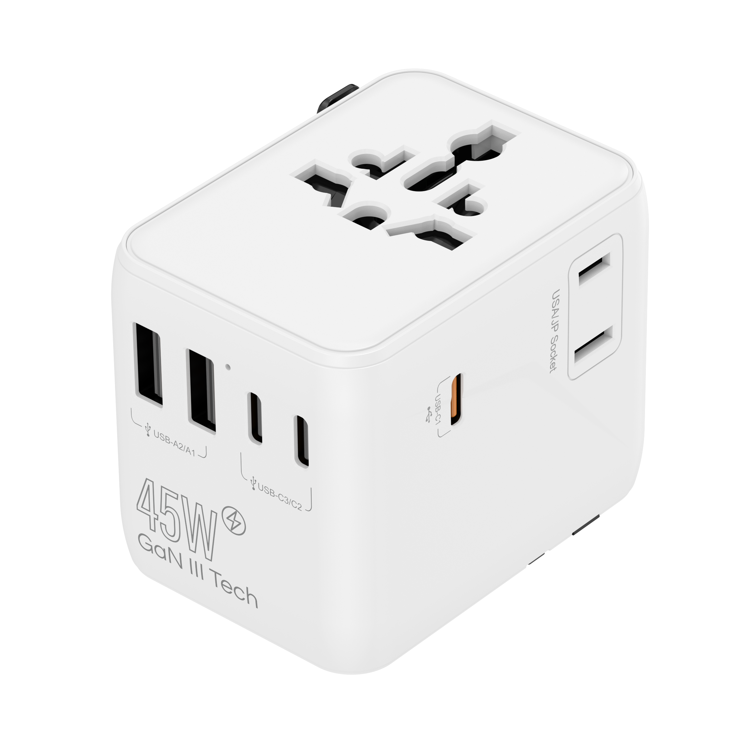 45W Gan Charger Au Plug International Travel Adapter Universal USB Worldwide Charger with 2C1A for Camera PD Function