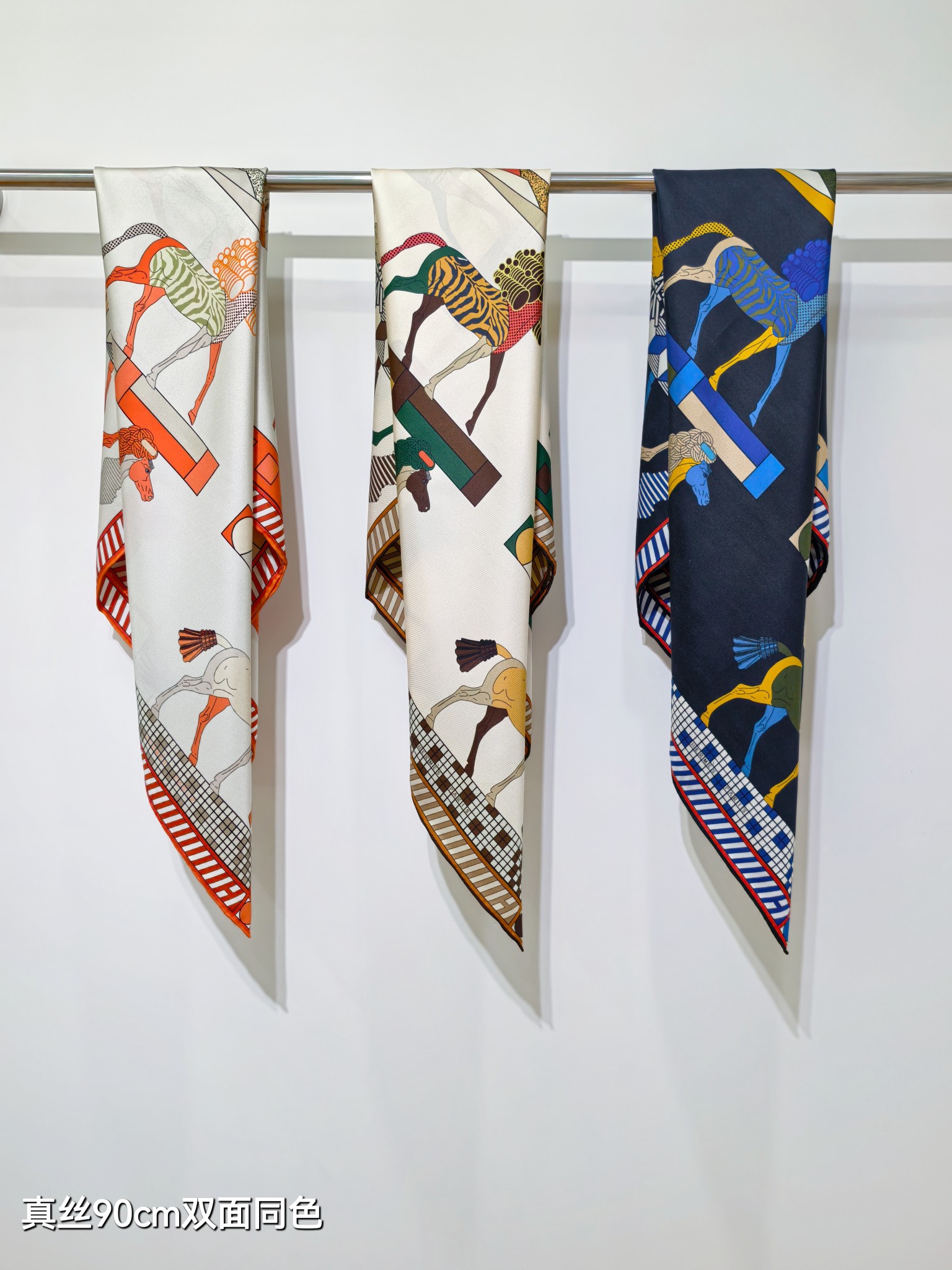 TOP HERMES Square Silk Scarf 90*90cm - 3 Colors