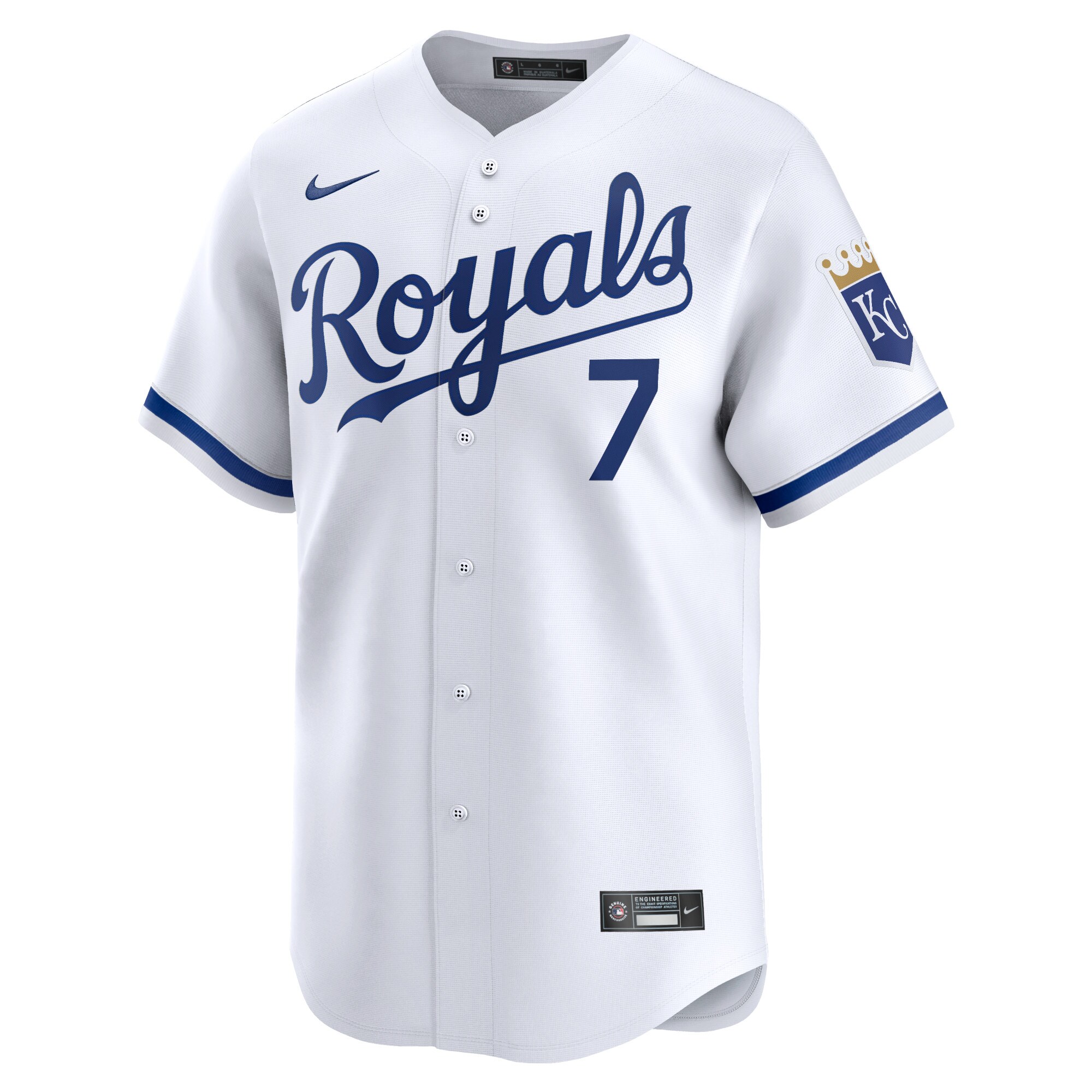 Men’s Kansas City Royals Bobby Witt Jr. White Home Limited Player Jersey