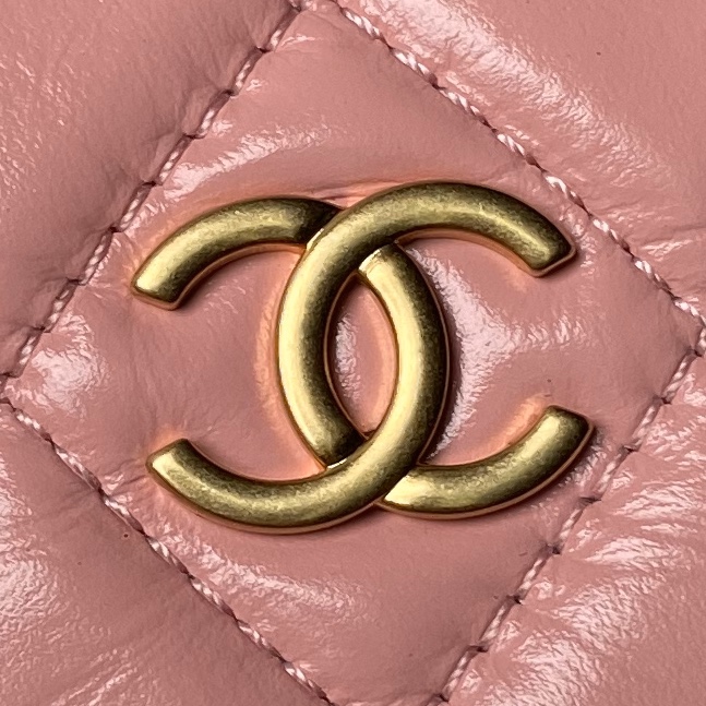 TOP CHANEL Double Chain Round Hobo Pouch Bag 18cm - 2 Color