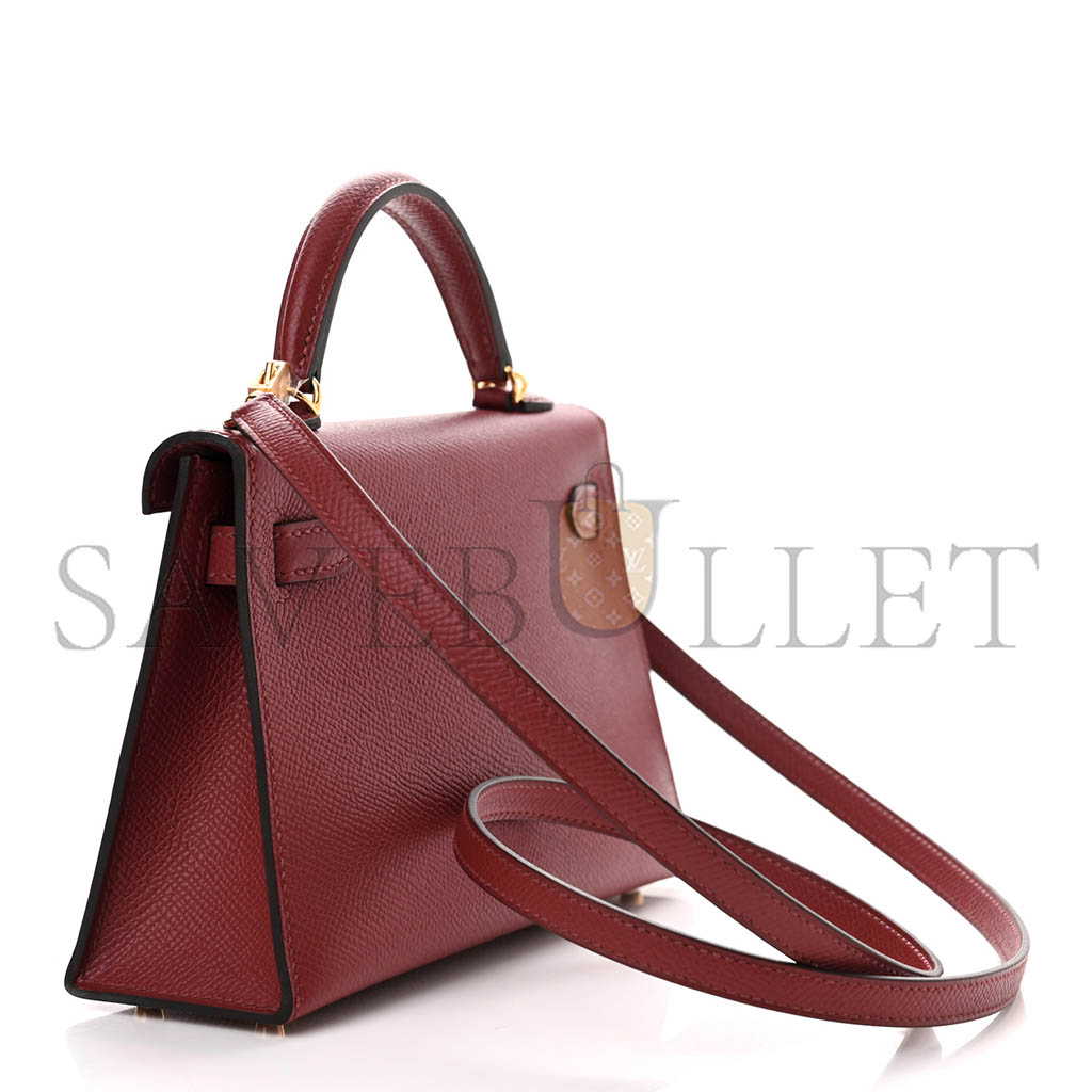 HERMÈS EPSOM MINI KELLY II GARNET RED (19*12*5.5cm)