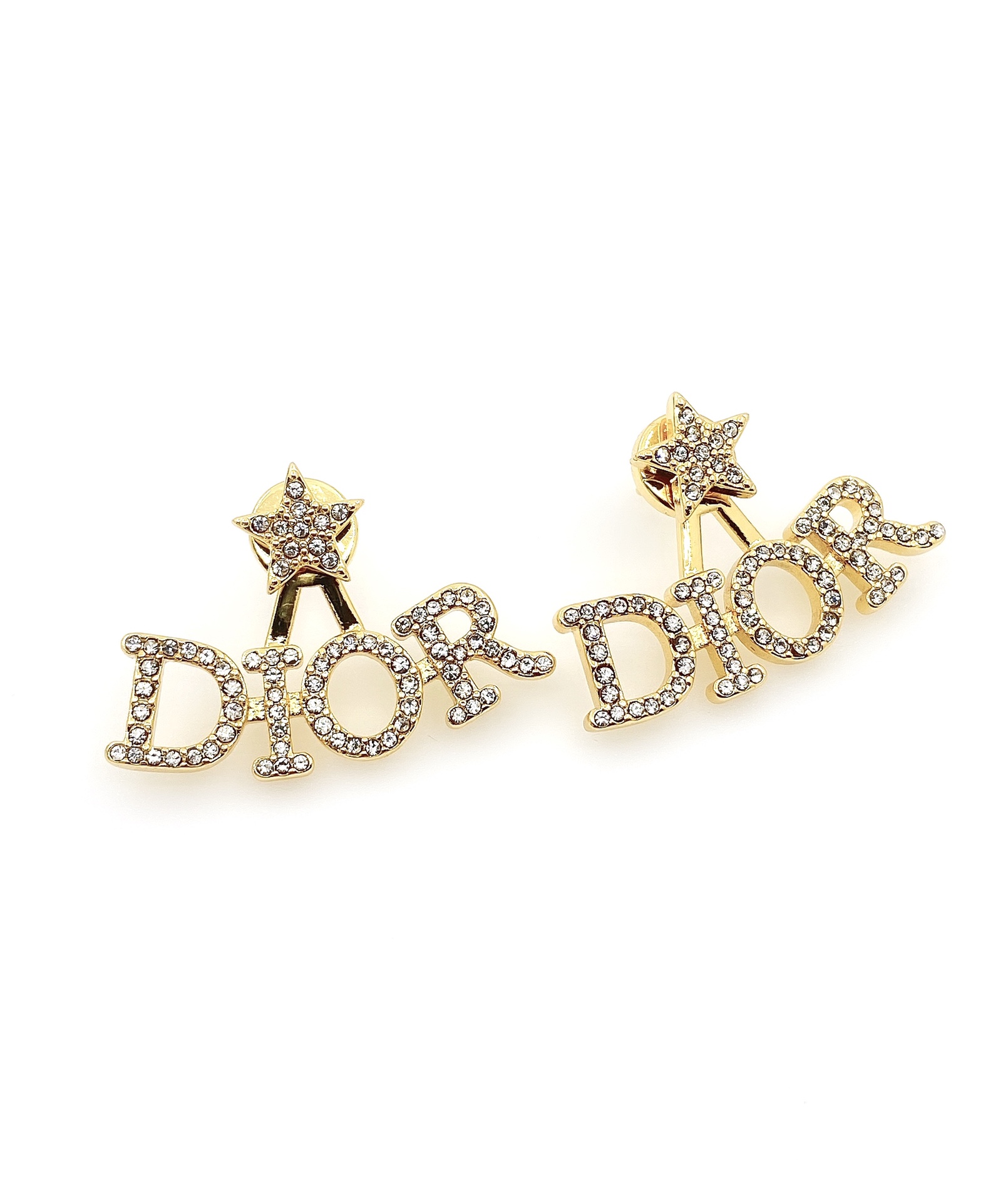 TOP Christian Dior Star Diamond Letter earrings - Gold
