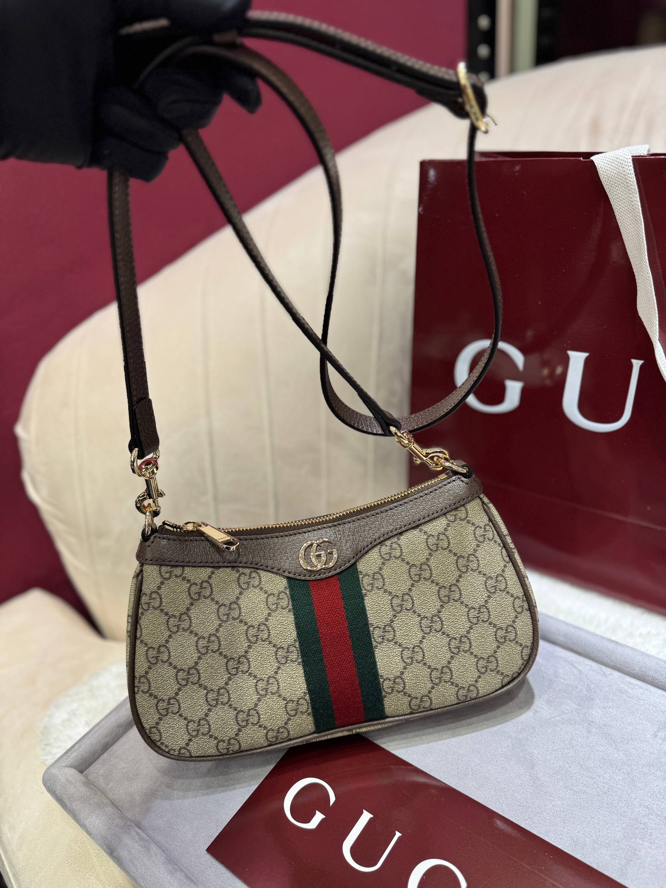 TOP GUCCI Ophidia Shoulder Bag 26 x 15 x 6.5 cm - Brown