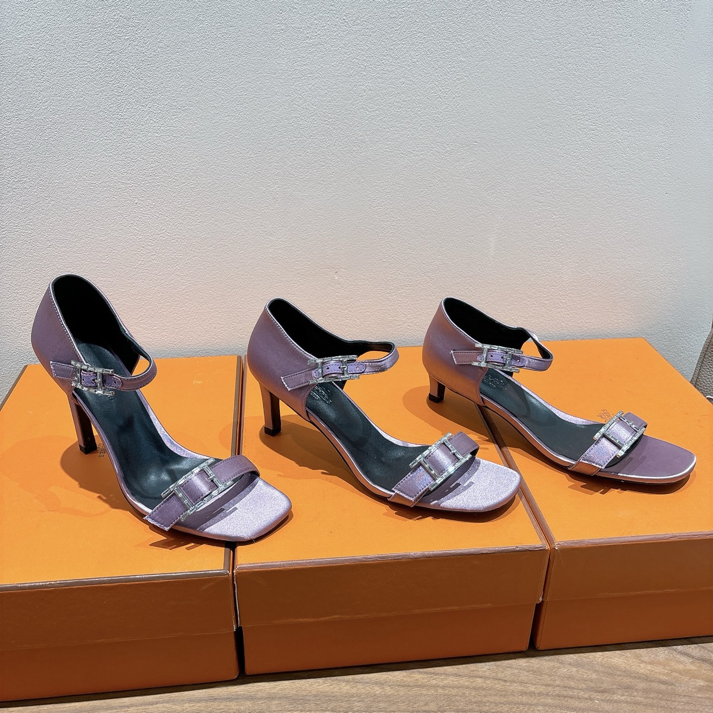 TOP HERMES Eclair 4.5cm/7cm/10.5cm High Heels Shoes - Purple