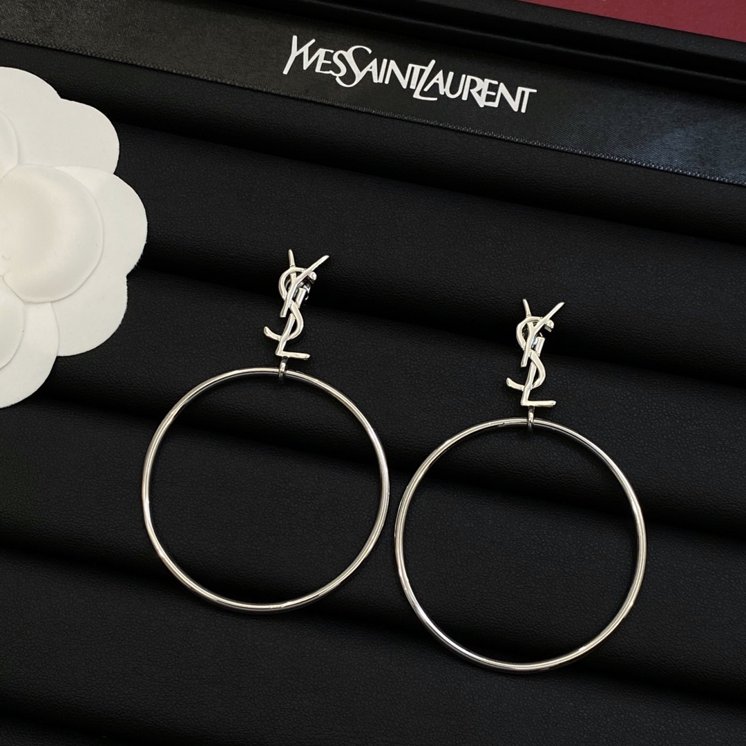 TOP Yves Saint Laurent YSL Earrings - Silver
