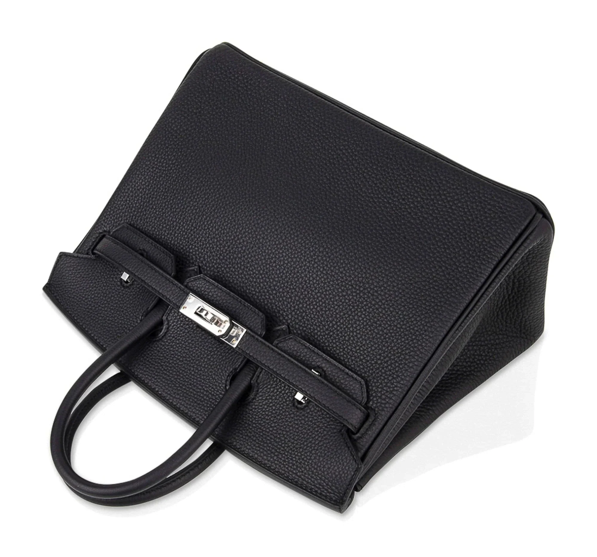 Birkin 25 Bag Black Palladium Hardware Togo Leather