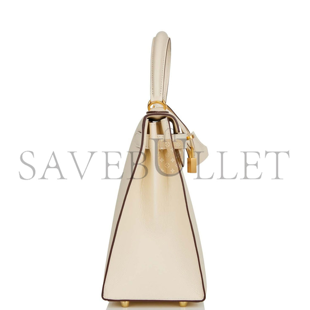 HERMES KELLY 28 SELLIER EPSOM BRUSHED GOLD HARDWARE (28*22*10cm)