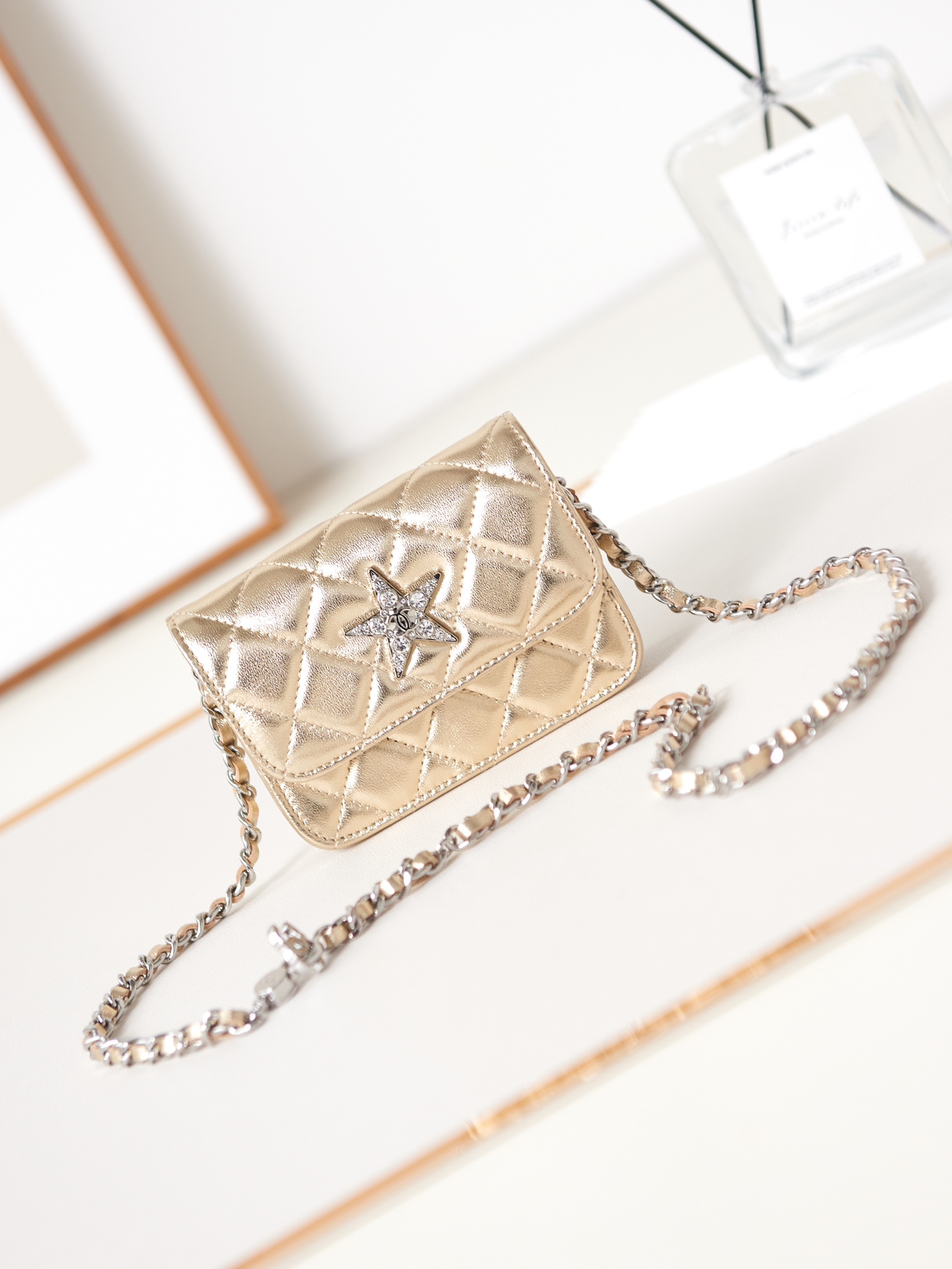 TOP CHANEL Star Diamond LOGO Mini Bags - SHW -  Silver&Gold
