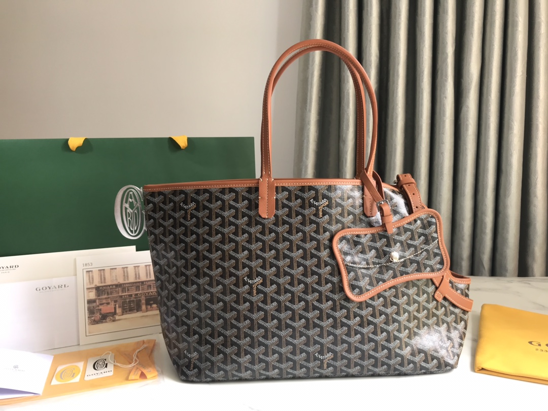 TOP Goyard Chien Gris & Pocket Pet Bag 27*15*33.5 cm - Brown