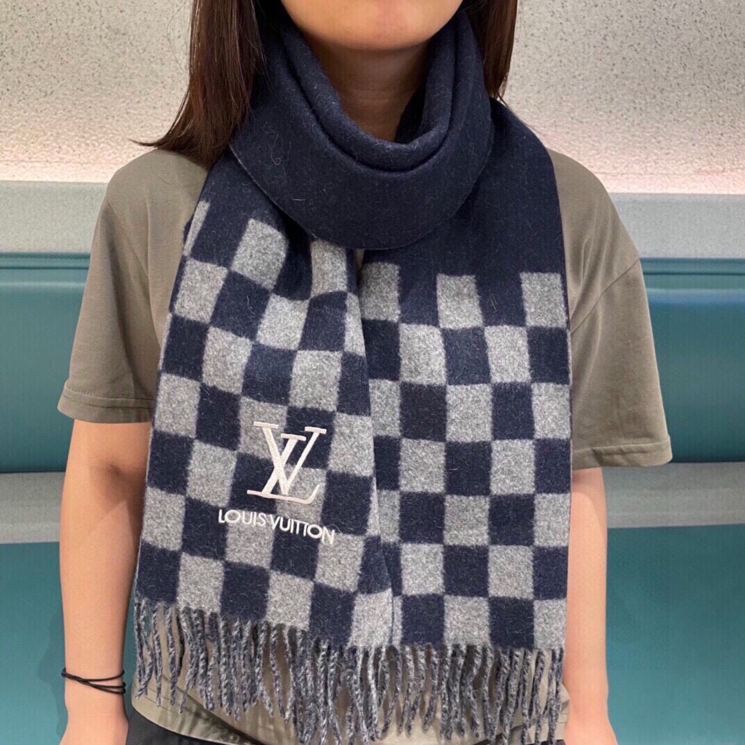 TOP Louis Vuitton LV Scarf 32x180cm - Blue and Grey