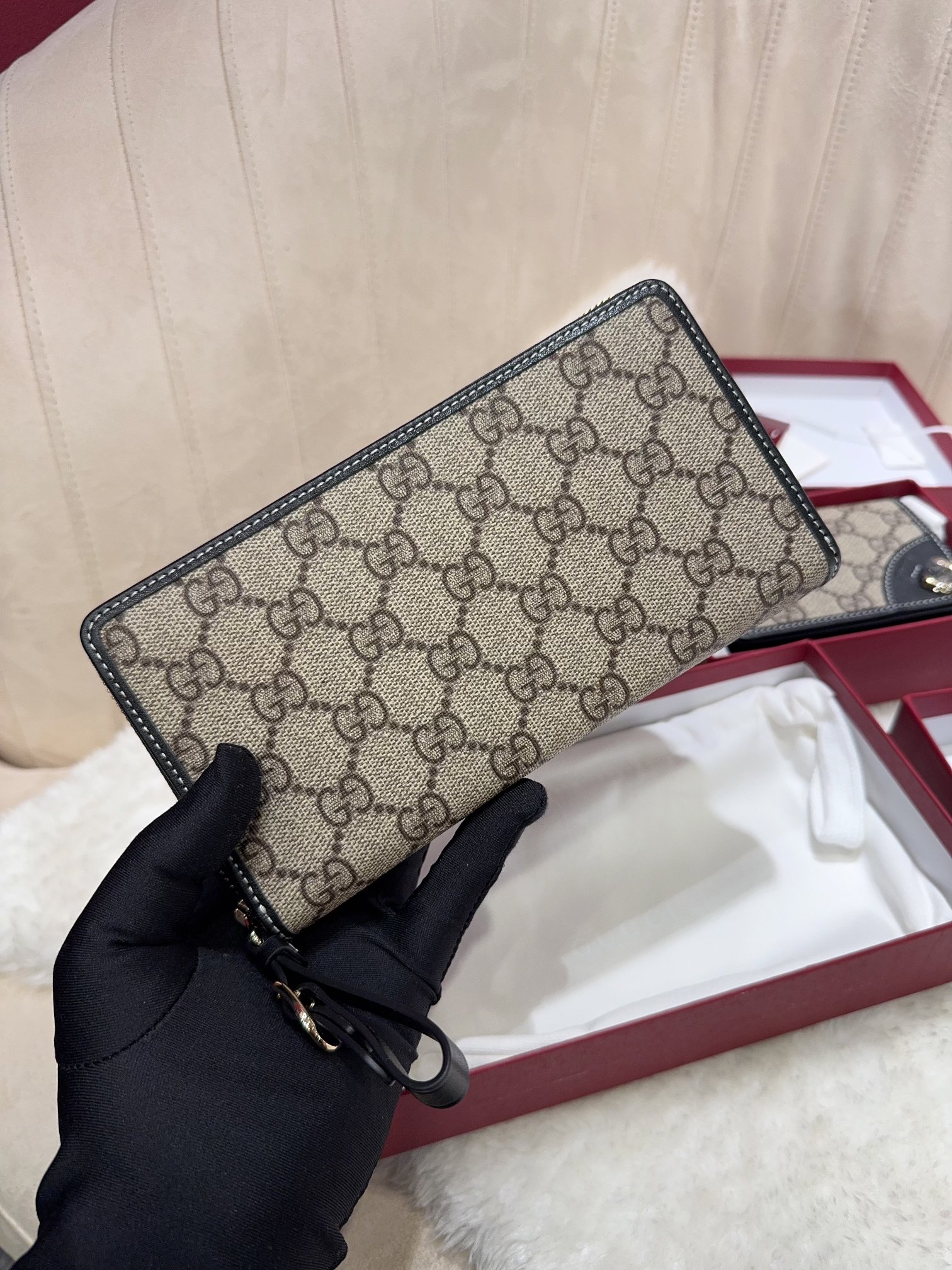TOP GUCCI GG Single Pull Money Clip 19*10.5*2.5cm - Monogram