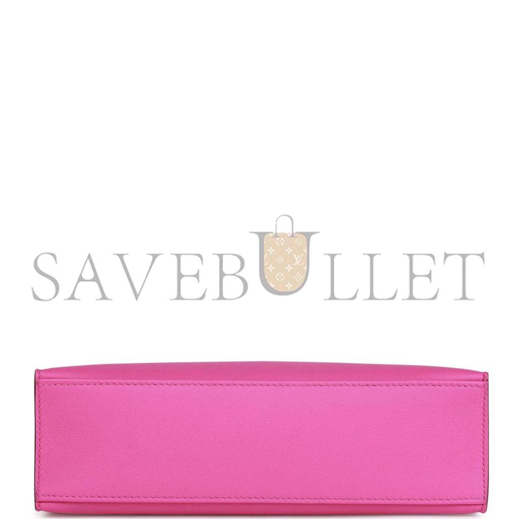 HERMES MINI KELLY POCHETTE MAGNOLIA SWIFT PALLADIUM HARDWARE (22*14*7cm)