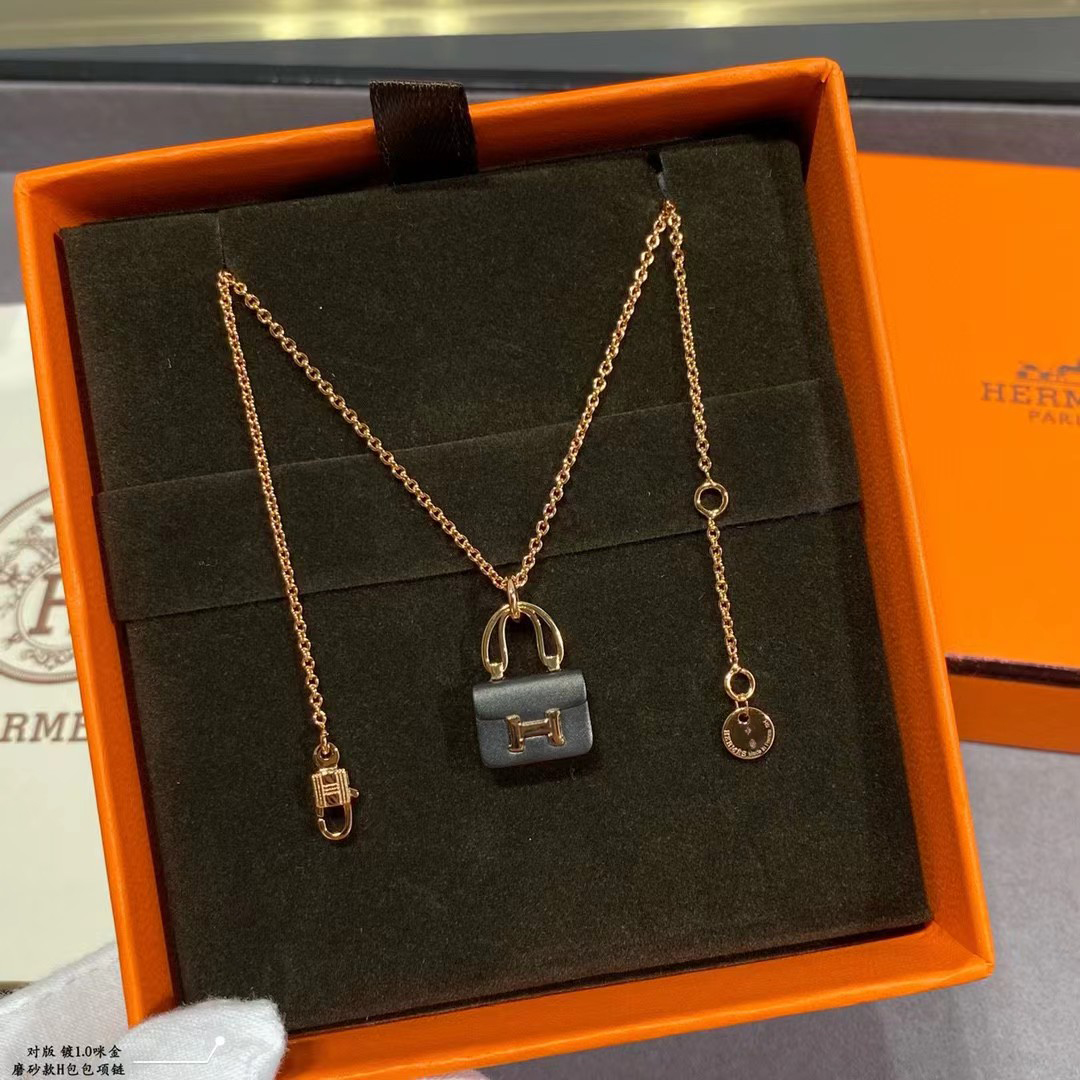 TOP HERMES Bag Necklace-Gold
