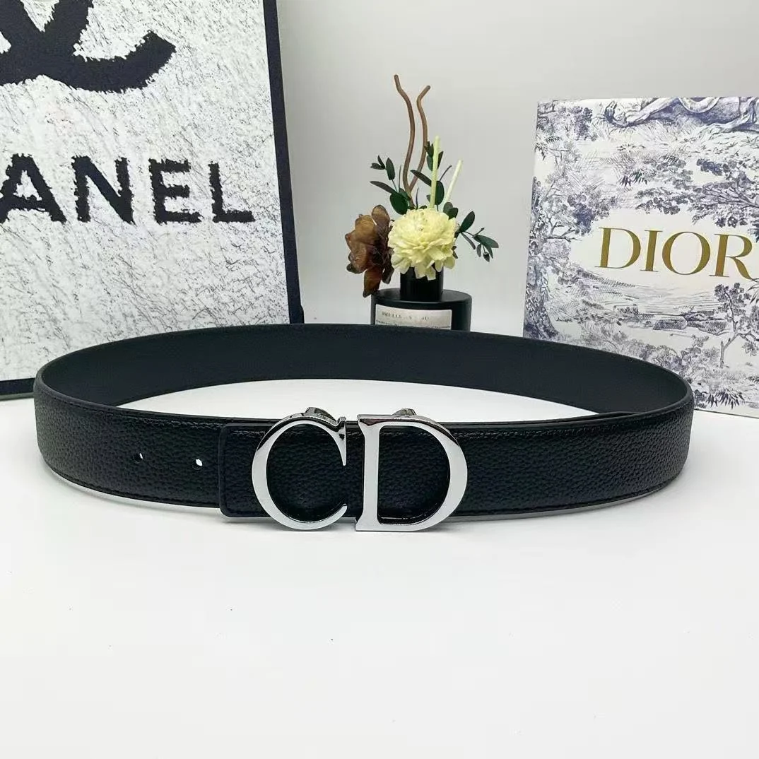 AAABELT Grain Leather Belt, Double Letter Metal Pin Buckle, Versatile Waist Belt for Business & Daily Wear