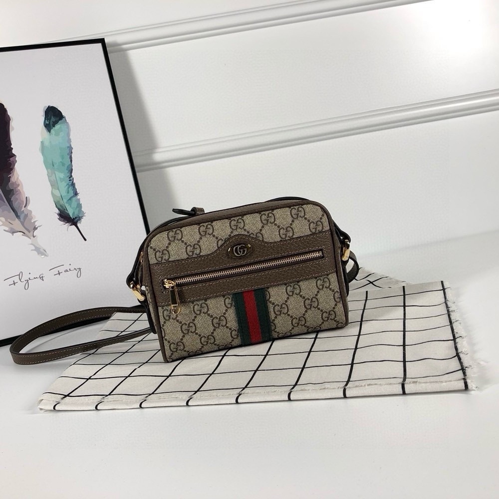 TOP GUCCI Ophidia Series GG Bag Mini 17.5x12x5.5cm - Brown