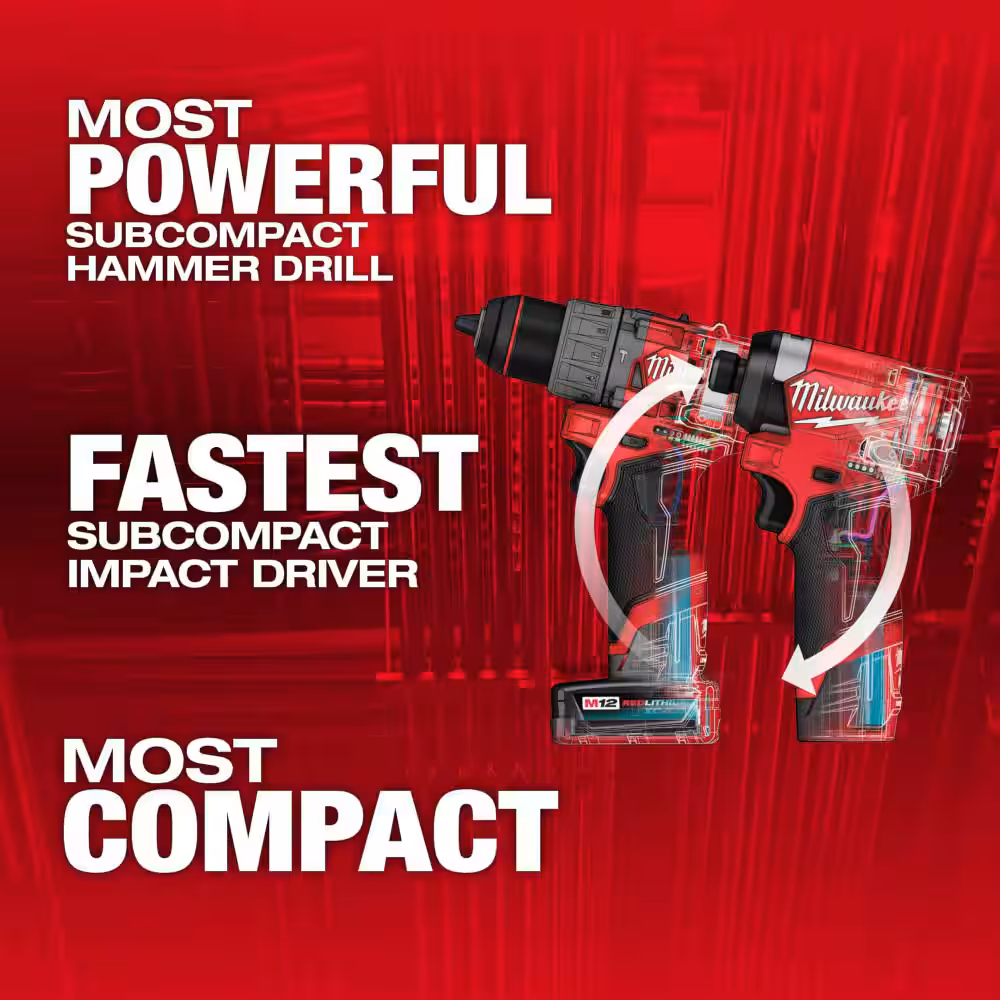 M12 FUEL 12-Volt Li-Ion Brushless Cordless Hammer Drill/Impact Driver Combo Kit (2-Tool) with Oscillating Multi-Tool