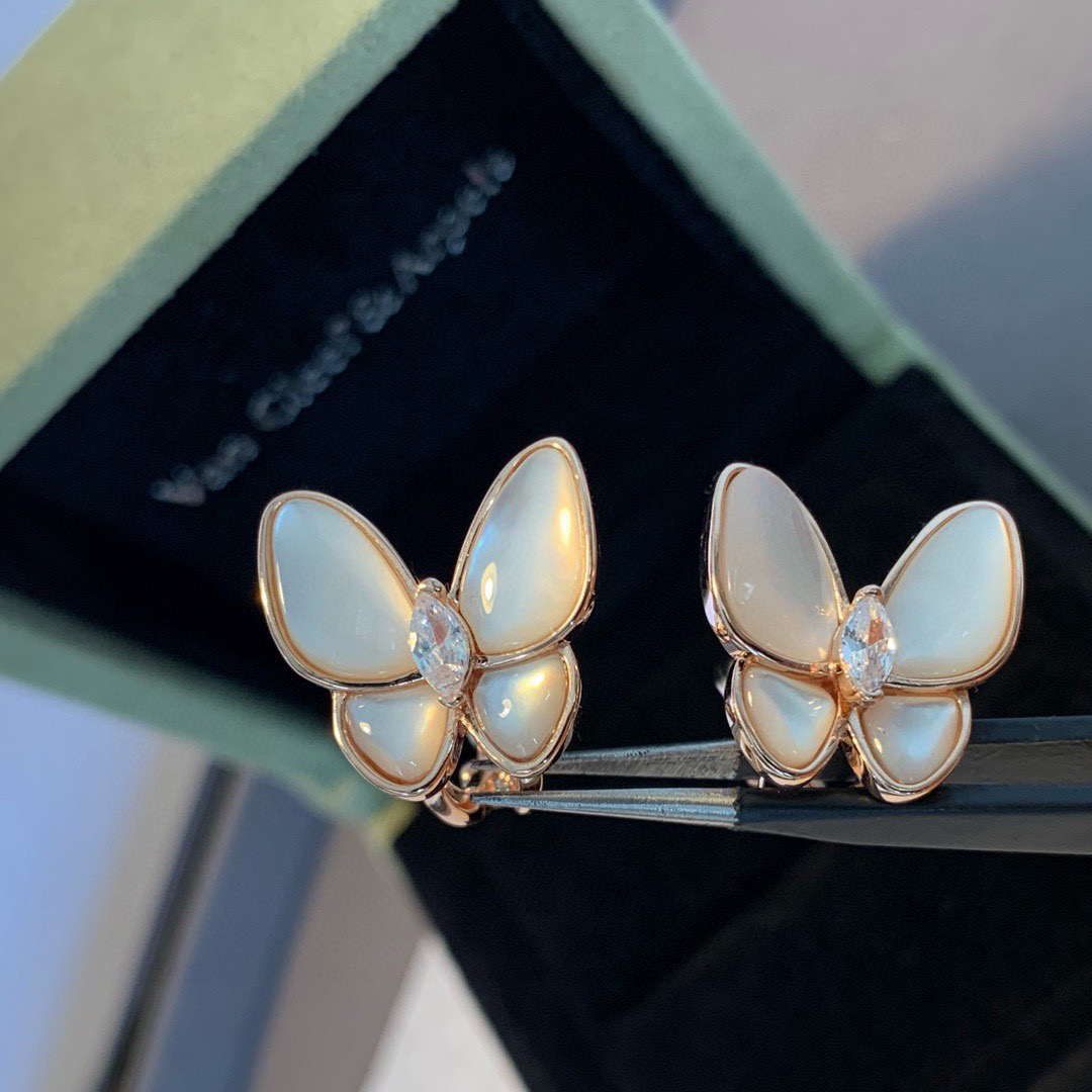 TOP Van Cleef & Arpels Butterfly Earrings-Gold