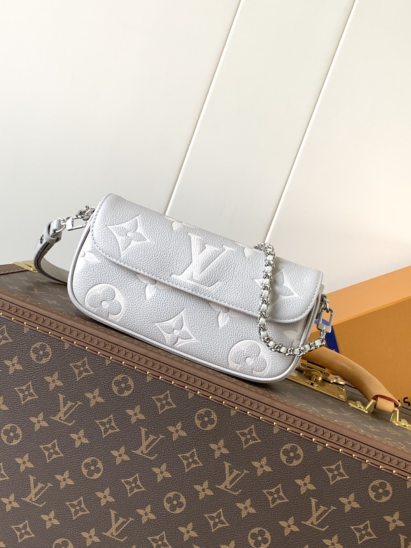 TOP Louis Vuitton LV Wallet On Chain Ivy Handbag 12 x 4.3 x 23.5  CM - Grey
