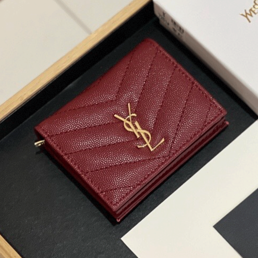 Saint Laurent YSL  Monogram Caviar Leather Wallet  (Replica)